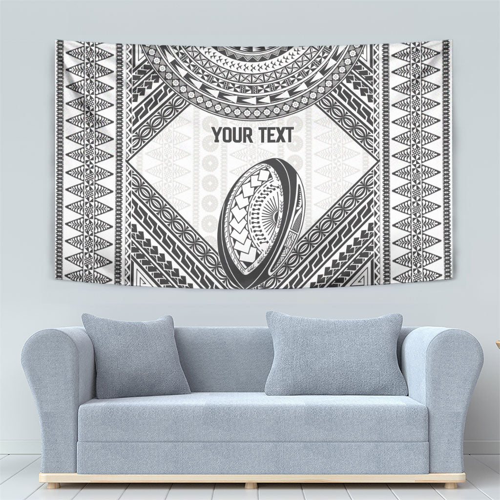 Custom Rugby Fiji National Heritage Tapestry White Traditional Masi Inspired LT9 - Polynesian Pride