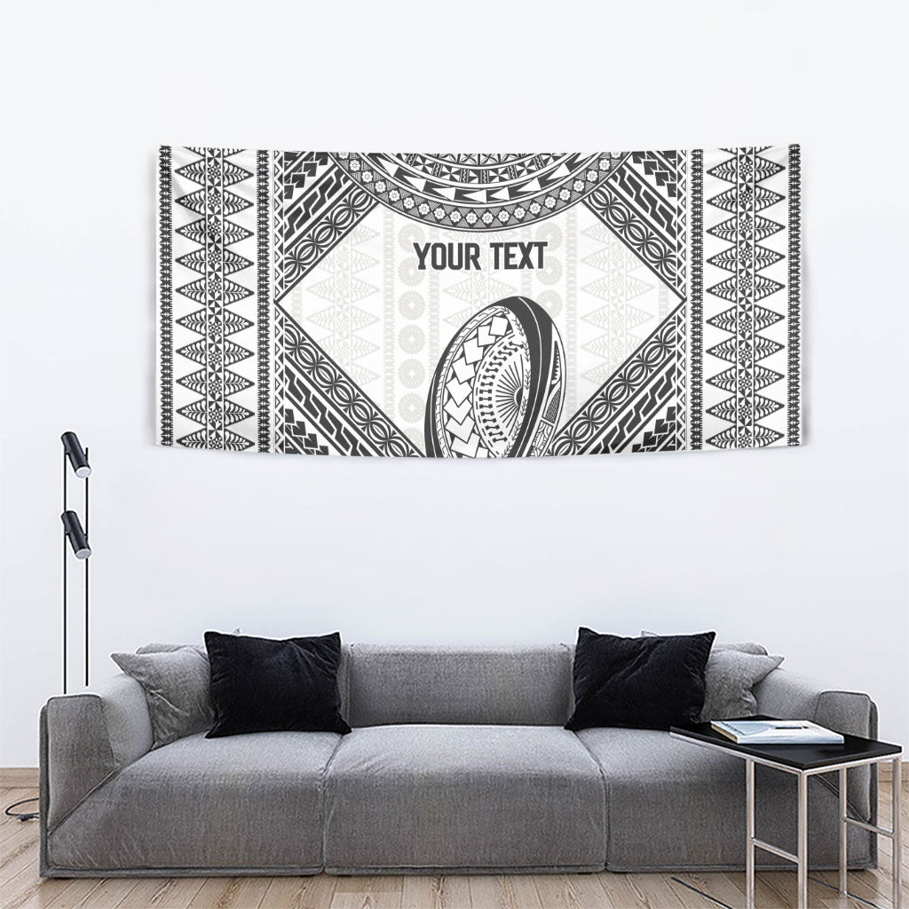 Custom Rugby Fiji National Heritage Tapestry White Traditional Masi Inspired LT9 - Polynesian Pride