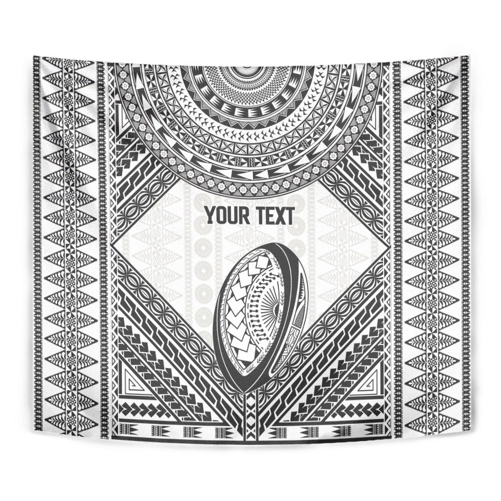 Custom Rugby Fiji National Heritage Tapestry White Traditional Masi Inspired LT9 - Polynesian Pride