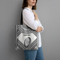 Custom Rugby Fiji National Heritage Tote Bag White Traditional Masi Inspired LT9 - Polynesian Pride