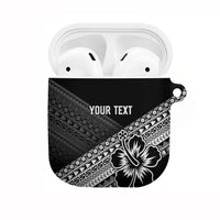 Custom Rugby Fiji AirPods Case Black Traditional Masi Inspired LT9 Black - Polynesian Pride