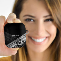 Custom Rugby Fiji AirPods Case Black Traditional Masi Inspired LT9 - Polynesian Pride