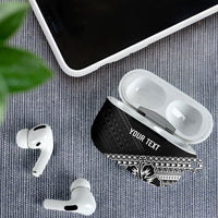 Custom Rugby Fiji AirPods Case Black Traditional Masi Inspired LT9 - Polynesian Pride