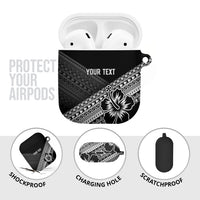 Custom Rugby Fiji AirPods Case Black Traditional Masi Inspired LT9 - Polynesian Pride