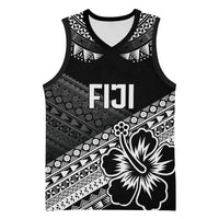 Custom Rugby Fiji Basketball Jersey Black Traditional Masi Inspired LT9 Unisex Black - Polynesian Pride
