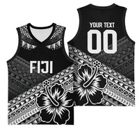 Custom Rugby Fiji Basketball Jersey Black Traditional Masi Inspired LT9 - Polynesian Pride