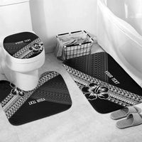 Custom Rugby Fiji Bathroom Set Black Traditional Masi Inspired LT9 Mat Set Only (3 pcs) One Size Black - Polynesian Pride