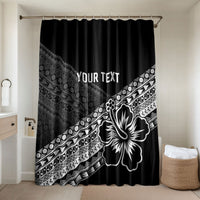 Custom Rugby Fiji Bathroom Set Black Traditional Masi Inspired LT9 Shower Curtain Only Black - Polynesian Pride