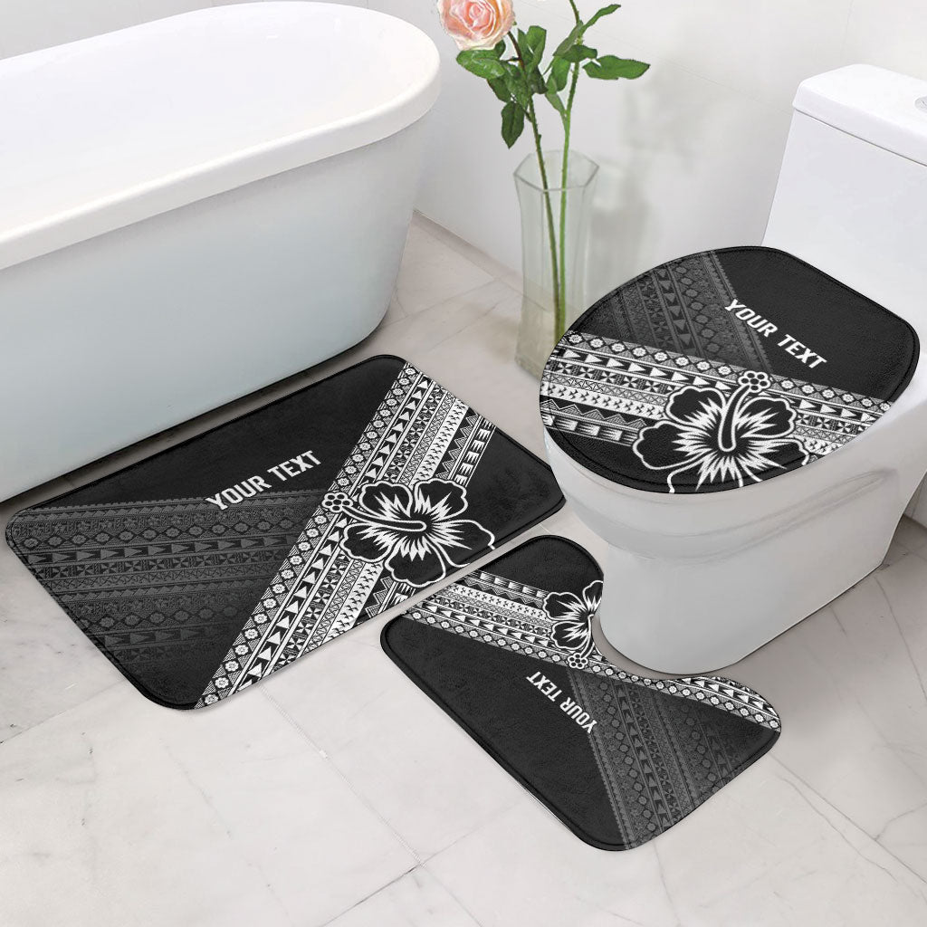 Custom Rugby Fiji Bathroom Set Black Traditional Masi Inspired LT9 - Polynesian Pride