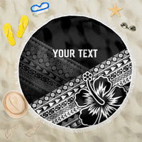 Custom Rugby Fiji Beach Blanket Black Traditional Masi Inspired LT9 One Size 150cm Black - Polynesian Pride