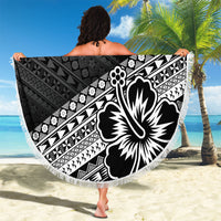 Custom Rugby Fiji Beach Blanket Black Traditional Masi Inspired LT9 - Polynesian Pride