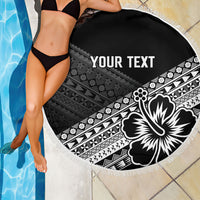 Custom Rugby Fiji Beach Blanket Black Traditional Masi Inspired LT9 - Polynesian Pride