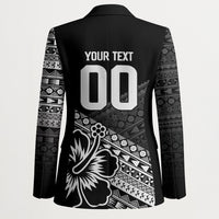 Custom Rugby Fiji Blazer Black Traditional Masi Inspired LT9 - Polynesian Pride