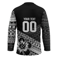 Custom Rugby Fiji Hockey Jersey Black Traditional Masi Inspired LT9 - Polynesian Pride