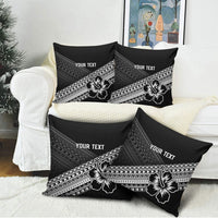 Custom Rugby Fiji Pillow Cover Black Traditional Masi Inspired LT9 - Polynesian Pride