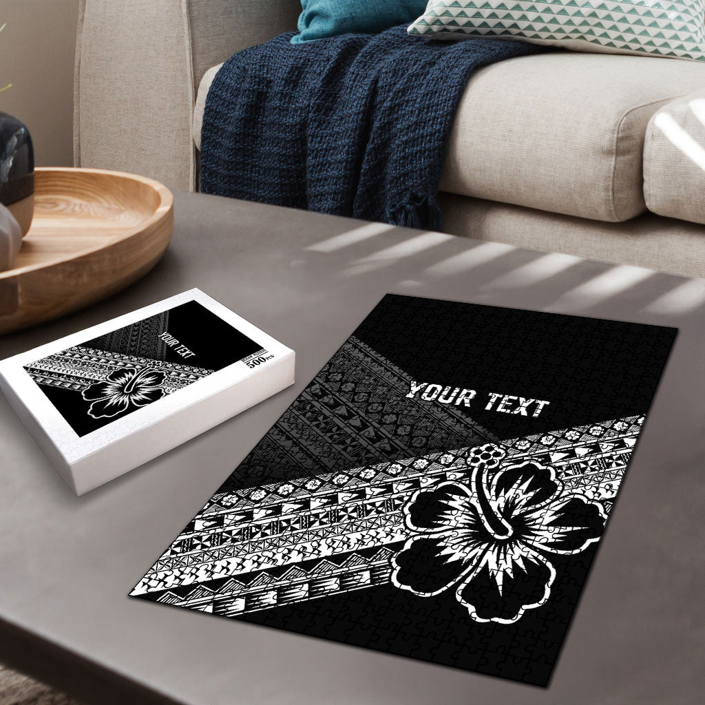 Custom Rugby Fiji Puzzle Black Traditional Masi Inspired LT9 - Polynesian Pride