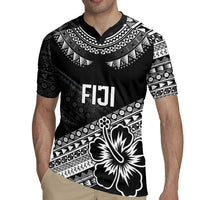 Custom Rugby Fiji Rugby Jersey Black Traditional Masi Inspired LT9 - Polynesian Pride