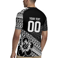 Custom Rugby Fiji Rugby Jersey Black Traditional Masi Inspired LT9 - Polynesian Pride