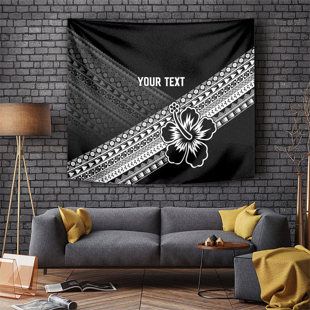 Custom Rugby Fiji Tapestry Black Traditional Masi Inspired LT9 Black - Polynesian Pride