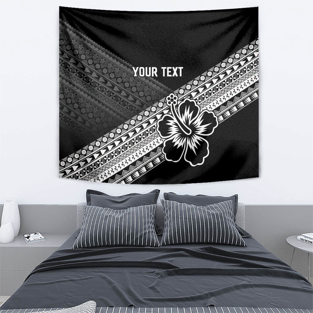 Custom Rugby Fiji Tapestry Black Traditional Masi Inspired LT9 - Polynesian Pride