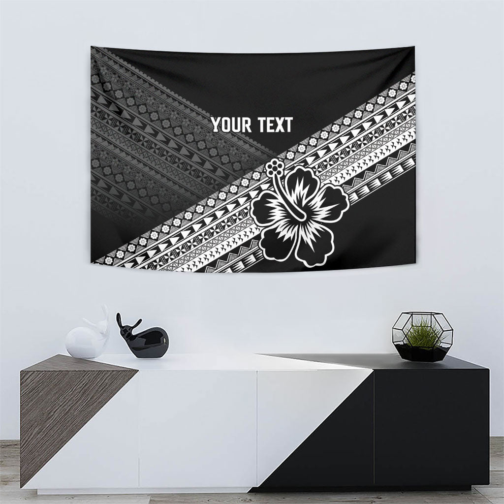 Custom Rugby Fiji Tapestry Black Traditional Masi Inspired LT9 - Polynesian Pride