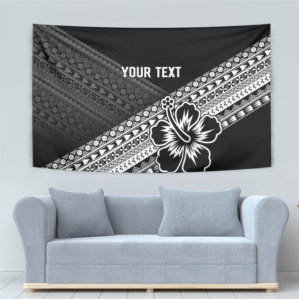 Custom Rugby Fiji Tapestry Black Traditional Masi Inspired LT9 - Polynesian Pride