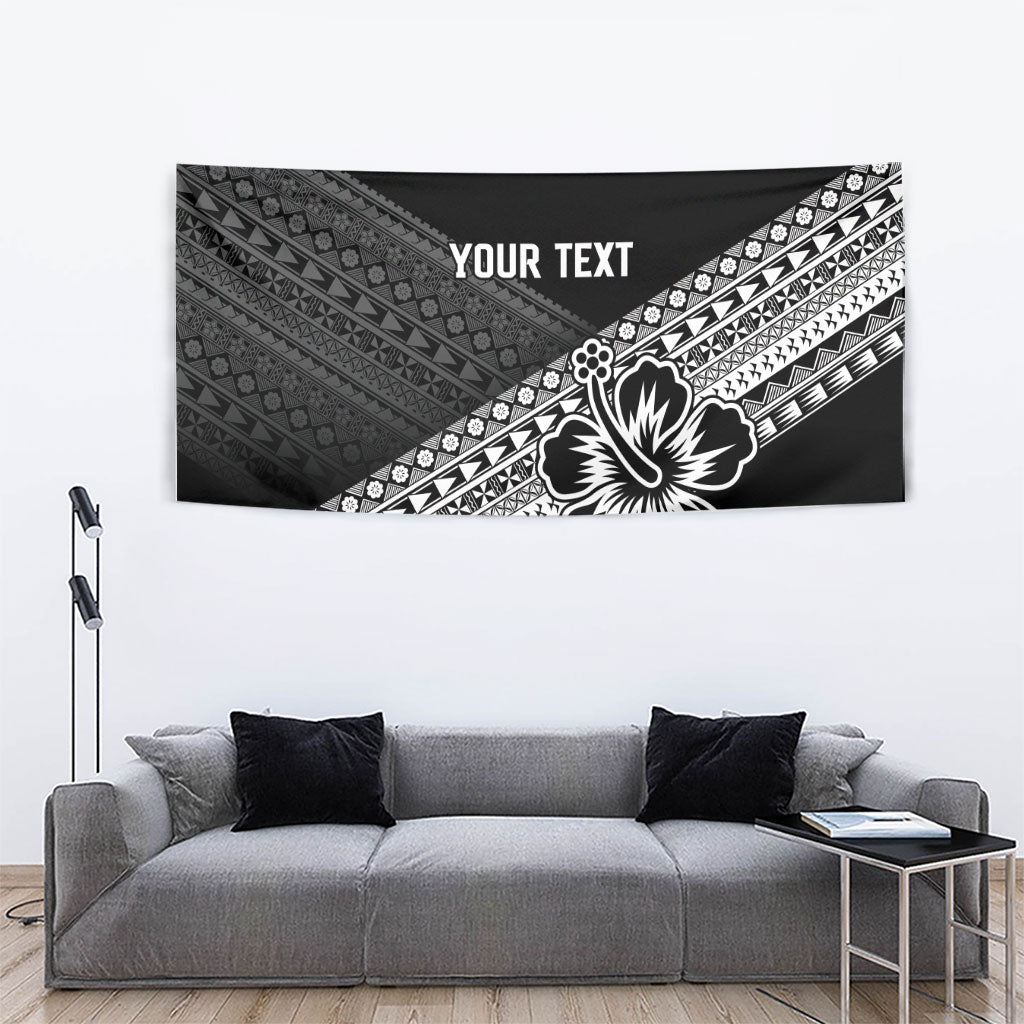 Custom Rugby Fiji Tapestry Black Traditional Masi Inspired LT9 - Polynesian Pride