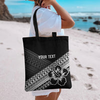 Custom Rugby Fiji Tote Bag Black Traditional Masi Inspired LT9 - Polynesian Pride