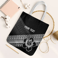 Custom Rugby Fiji Tote Bag Black Traditional Masi Inspired LT9 White Strap One Size Black - Polynesian Pride