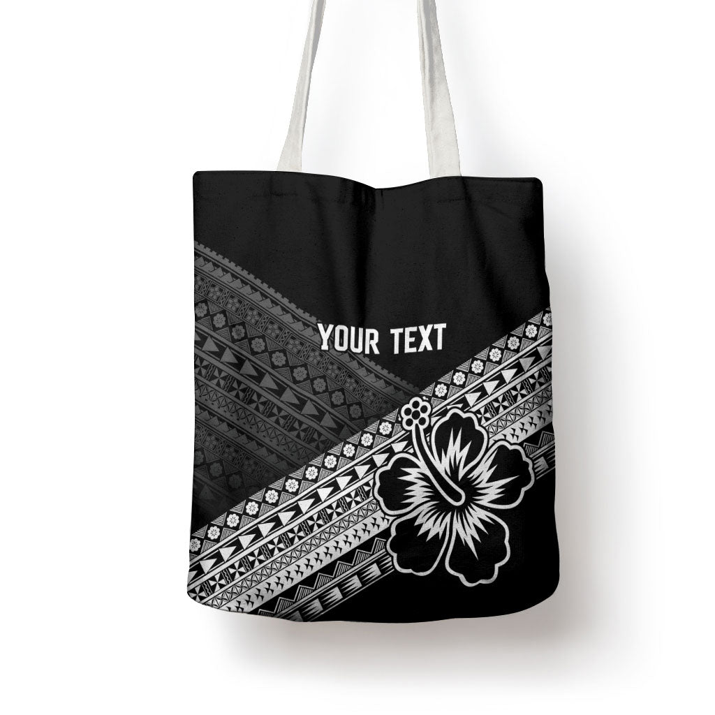 Custom Rugby Fiji Tote Bag Black Traditional Masi Inspired LT9 - Polynesian Pride
