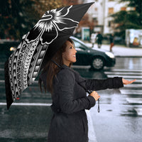 Custom Rugby Fiji Umbrella Black Traditional Masi Inspired LT9 - Polynesian Pride