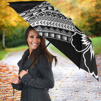 Custom Rugby Fiji Umbrella Black Traditional Masi Inspired LT9 - Polynesian Pride