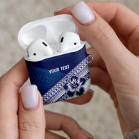 Custom Rugby Fiji AirPods Case Blue Traditional Masi Inspired LT9 - Polynesian Pride