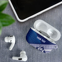 Custom Rugby Fiji AirPods Case Blue Traditional Masi Inspired LT9 - Polynesian Pride
