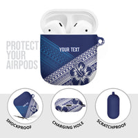 Custom Rugby Fiji AirPods Case Blue Traditional Masi Inspired LT9 - Polynesian Pride