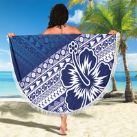 Custom Rugby Fiji Beach Blanket Blue Traditional Masi Inspired LT9 - Polynesian Pride