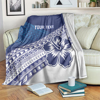 Custom Rugby Fiji Blanket Blue Traditional Masi Inspired LT9 Blue - Polynesian Pride