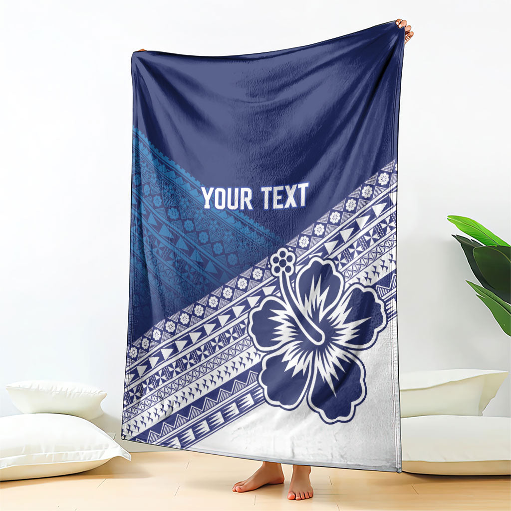 Custom Rugby Fiji Blanket Blue Traditional Masi Inspired LT9 - Polynesian Pride