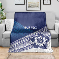 Custom Rugby Fiji Blanket Blue Traditional Masi Inspired LT9 - Polynesian Pride