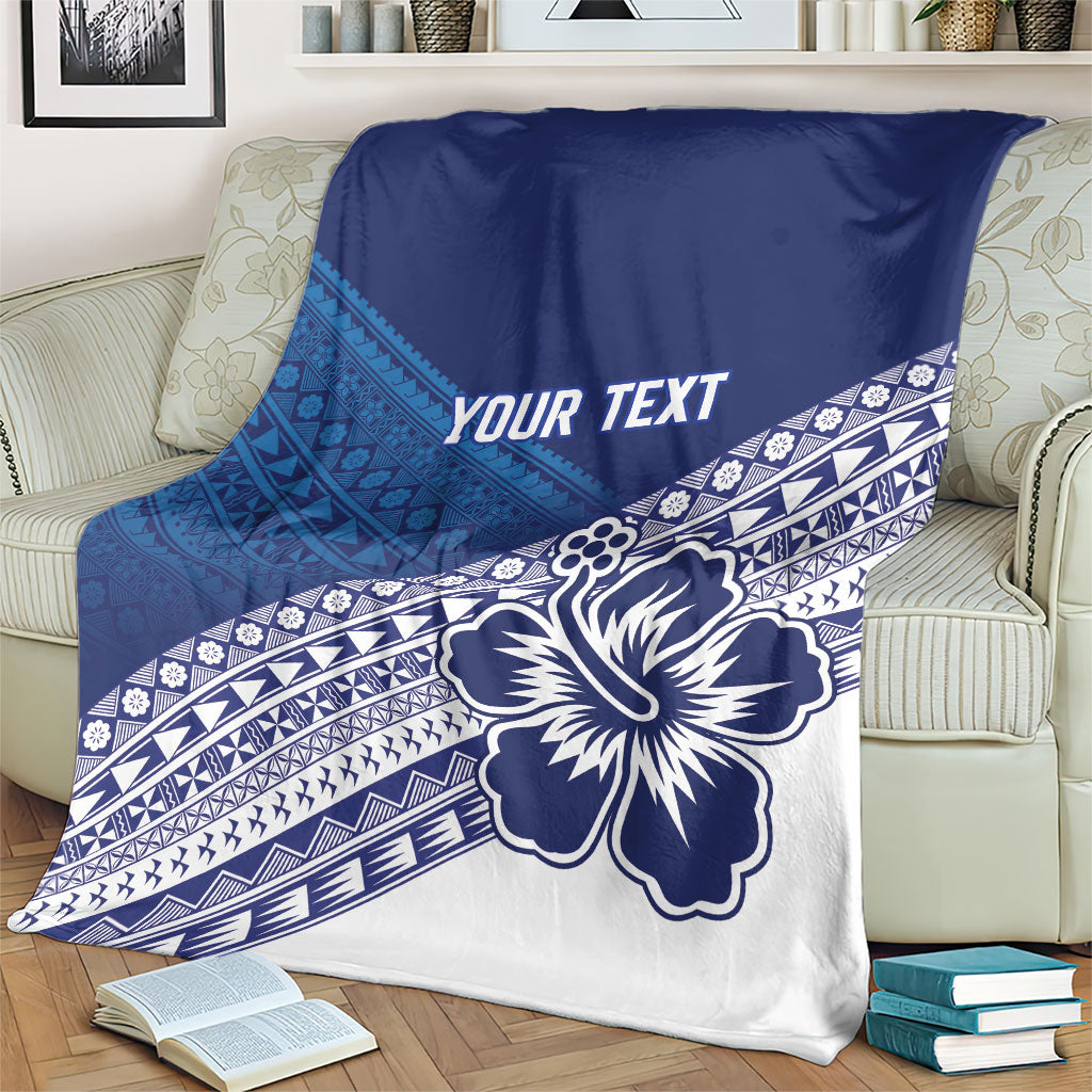 Custom Rugby Fiji Blanket Blue Traditional Masi Inspired LT9 - Polynesian Pride
