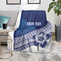 Custom Rugby Fiji Blanket Blue Traditional Masi Inspired LT9 - Polynesian Pride