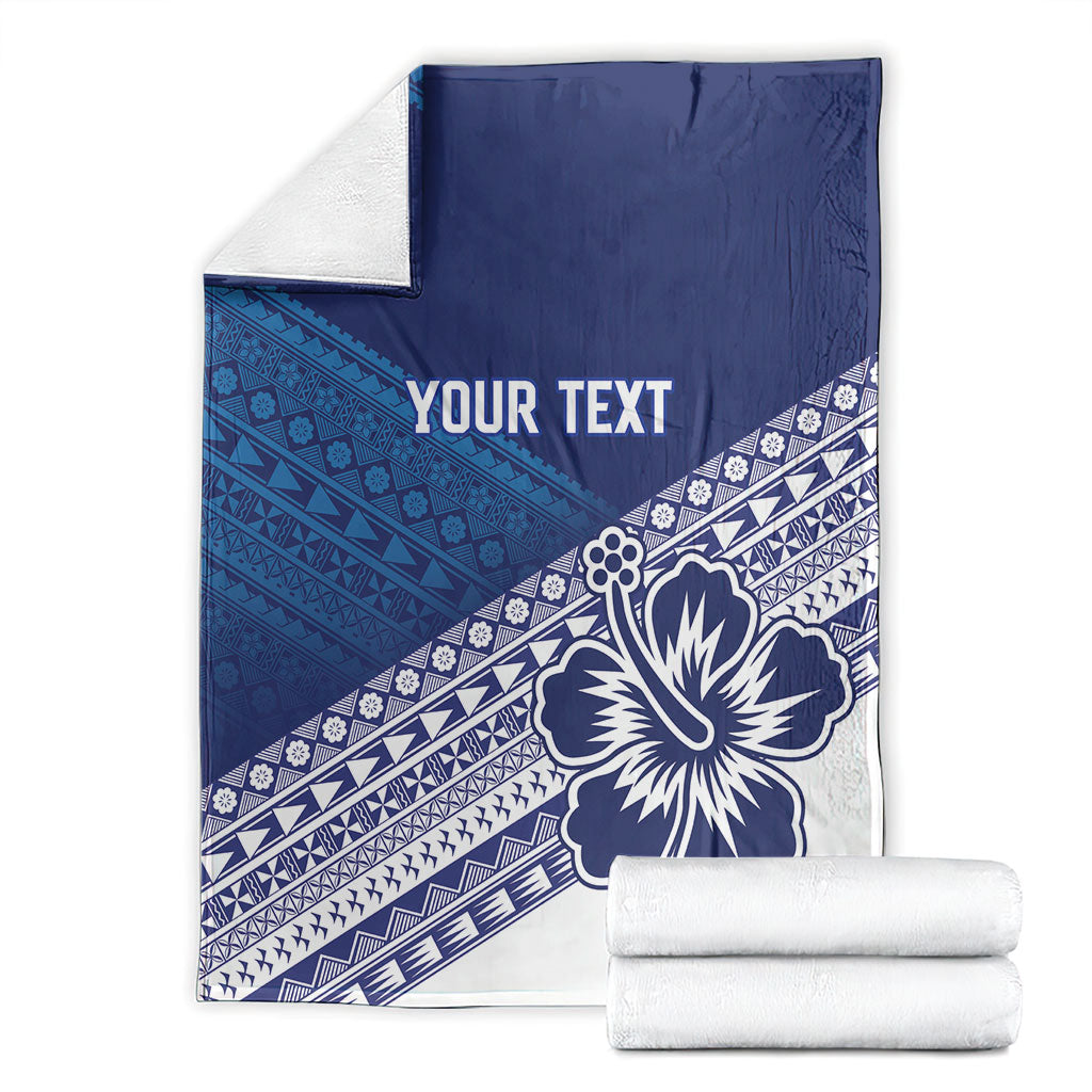 Custom Rugby Fiji Blanket Blue Traditional Masi Inspired LT9 - Polynesian Pride