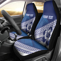 Custom Rugby Fiji Car Seat Cover Blue Traditional Masi Inspired LT9 - Polynesian Pride