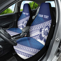 Custom Rugby Fiji Car Seat Cover Blue Traditional Masi Inspired LT9 - Polynesian Pride