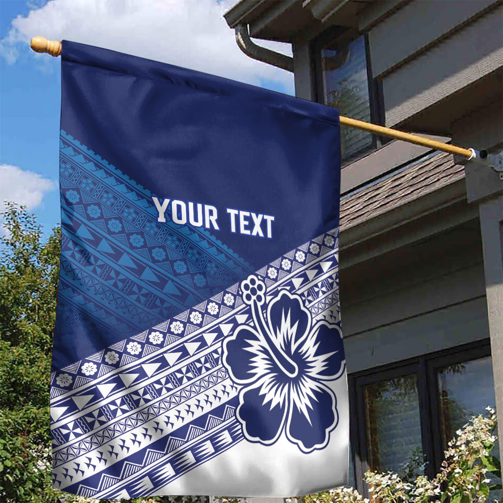 Custom Rugby Fiji Garden Flag Blue Traditional Masi Inspired LT9 - Polynesian Pride