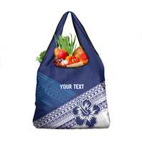 Custom Rugby Fiji Grocery Bag Blue Traditional Masi Inspired LT9 1-pack One Size Blue - Polynesian Pride