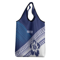 Custom Rugby Fiji Grocery Bag Blue Traditional Masi Inspired LT9 - Polynesian Pride