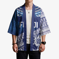 Custom Rugby Fiji Kimono Blue Traditional Masi Inspired LT9 - Polynesian Pride