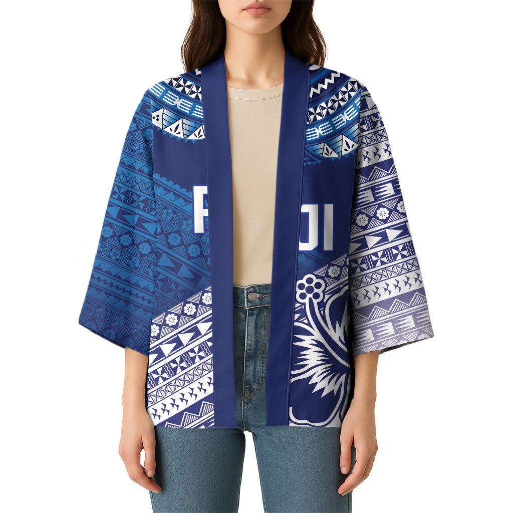 Custom Rugby Fiji Kimono Blue Traditional Masi Inspired LT9 - Polynesian Pride