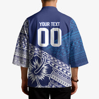 Custom Rugby Fiji Kimono Blue Traditional Masi Inspired LT9 - Polynesian Pride